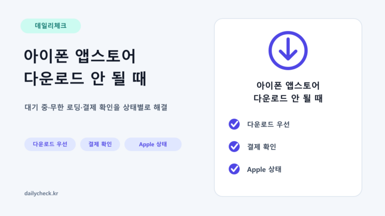아이폰 앱스토어 다운로드 안 될 때을 설명하는 가로형 대표 이미지